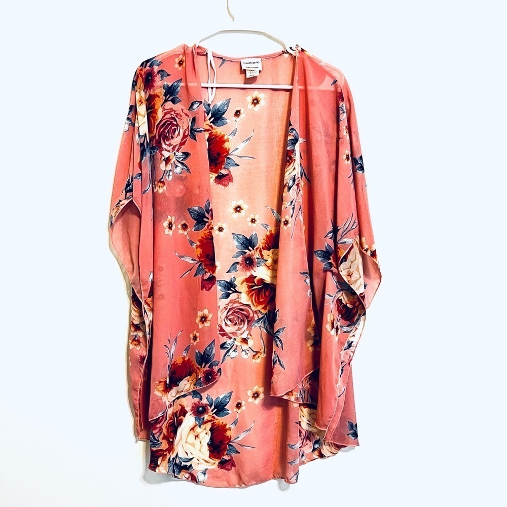 2/$30 Emory Park - Pink Floral Kimono Tunic Size S NWT - Picture 4 of 5